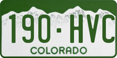 CO license plate 190HVC