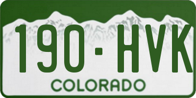 CO license plate 190HVK