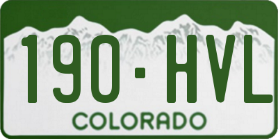 CO license plate 190HVL