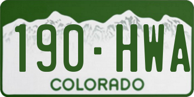 CO license plate 190HWA