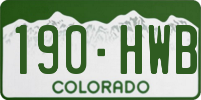 CO license plate 190HWB