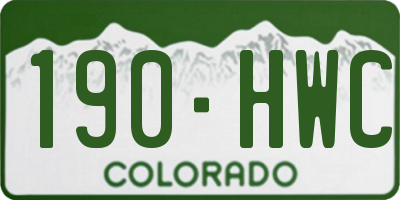 CO license plate 190HWC