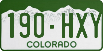 CO license plate 190HXY