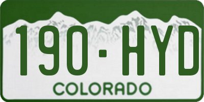CO license plate 190HYD