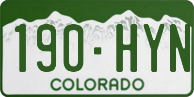 CO license plate 190HYN