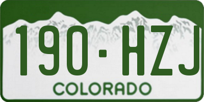 CO license plate 190HZJ