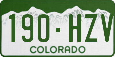 CO license plate 190HZV