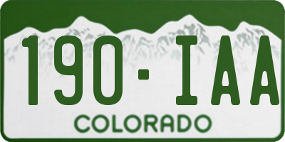 CO license plate 190IAA