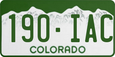 CO license plate 190IAC