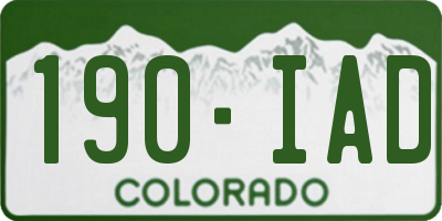 CO license plate 190IAD