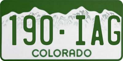 CO license plate 190IAG