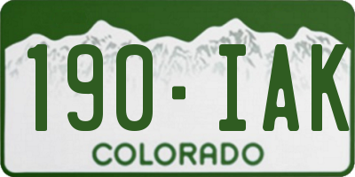 CO license plate 190IAK