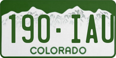CO license plate 190IAU