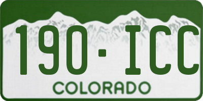 CO license plate 190ICC