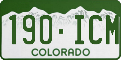 CO license plate 190ICM