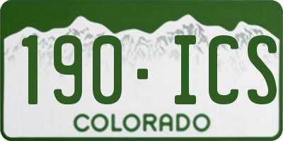 CO license plate 190ICS