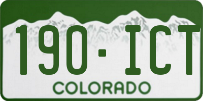 CO license plate 190ICT
