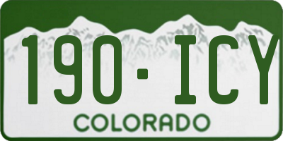 CO license plate 190ICY