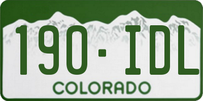 CO license plate 190IDL