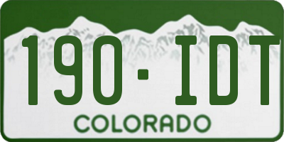 CO license plate 190IDT