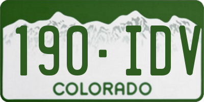 CO license plate 190IDV