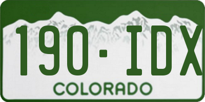 CO license plate 190IDX