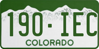 CO license plate 190IEC