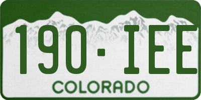 CO license plate 190IEE