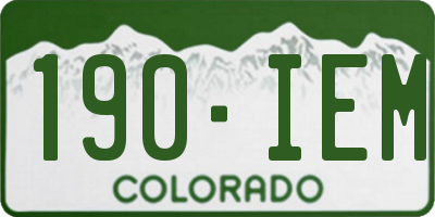 CO license plate 190IEM
