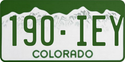 CO license plate 190IEY