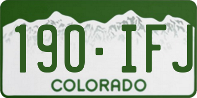 CO license plate 190IFJ