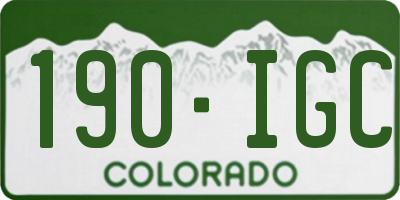 CO license plate 190IGC