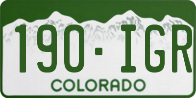 CO license plate 190IGR