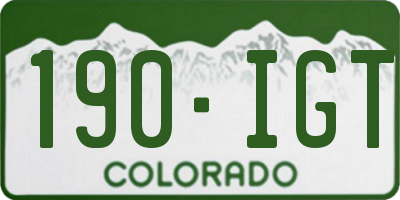 CO license plate 190IGT