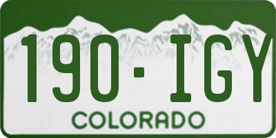 CO license plate 190IGY