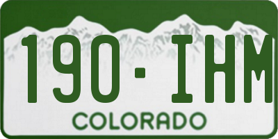 CO license plate 190IHM
