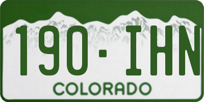 CO license plate 190IHN