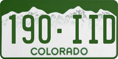 CO license plate 190IID