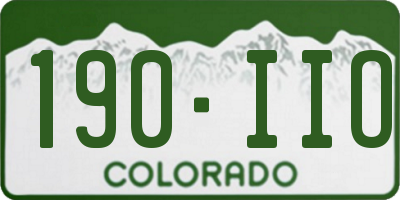 CO license plate 190IIO