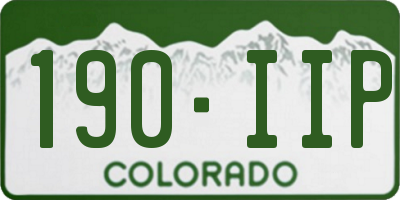 CO license plate 190IIP