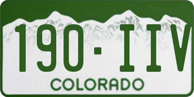 CO license plate 190IIV