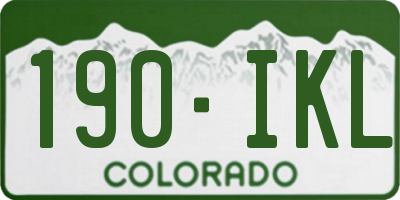 CO license plate 190IKL