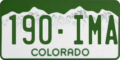 CO license plate 190IMA