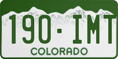 CO license plate 190IMT