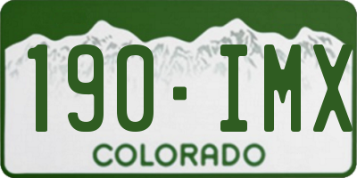 CO license plate 190IMX