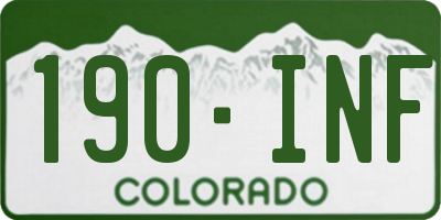 CO license plate 190INF