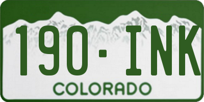 CO license plate 190INK
