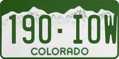 CO license plate 190IOW