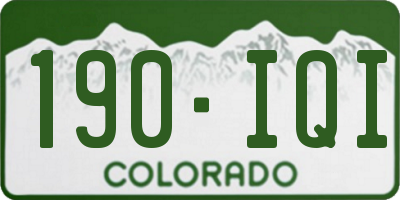 CO license plate 190IQI