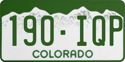 CO license plate 190IQP